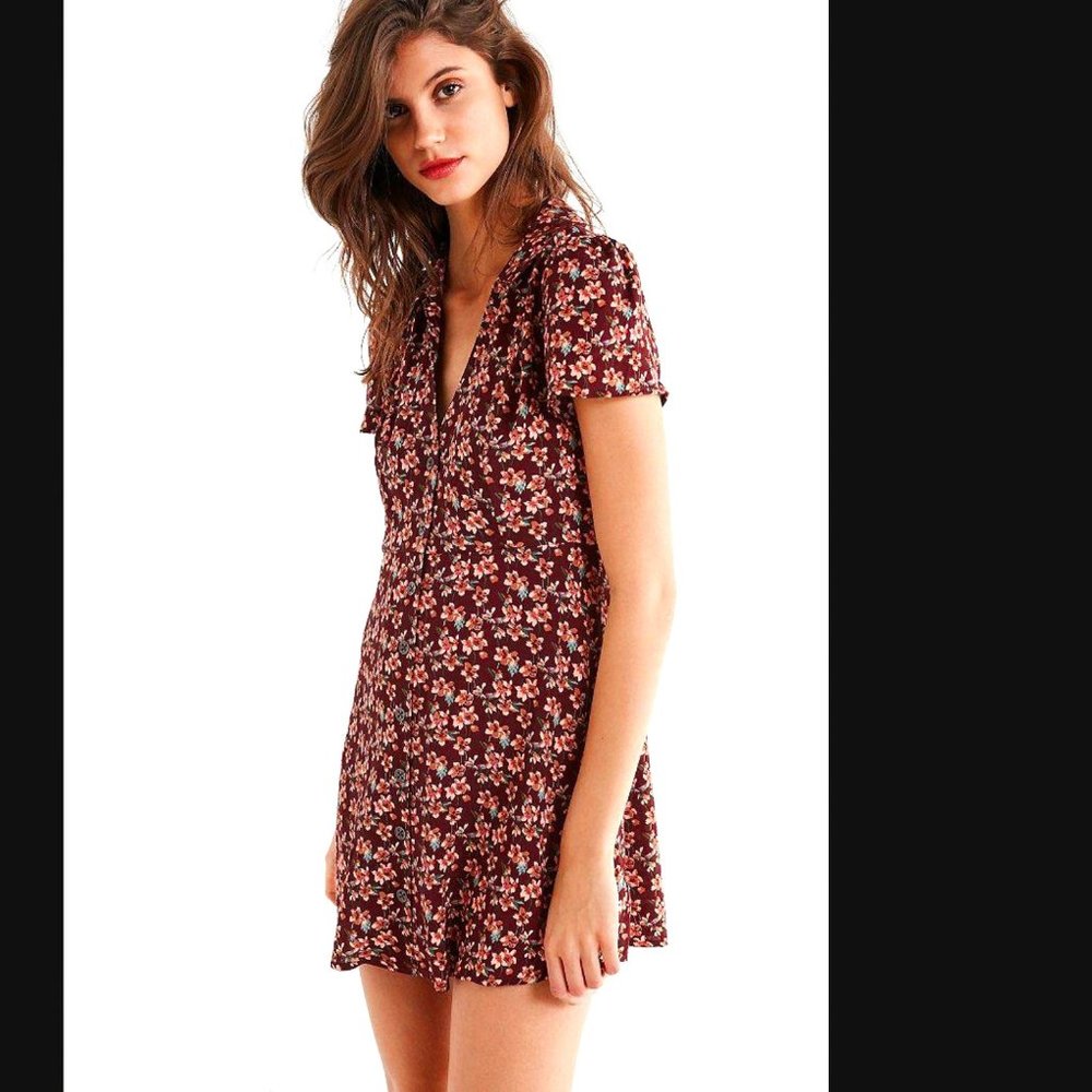 Urban Outfitters Mallory Button Down Floral Dress